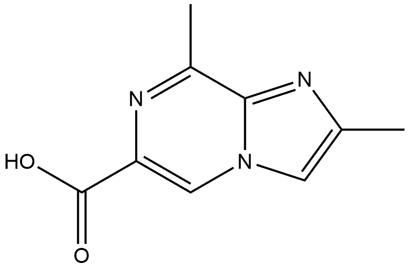 Imidazo[1,2-a]pyrazine-6-carboxylic acid, 2,8-dimethyl- Struktur