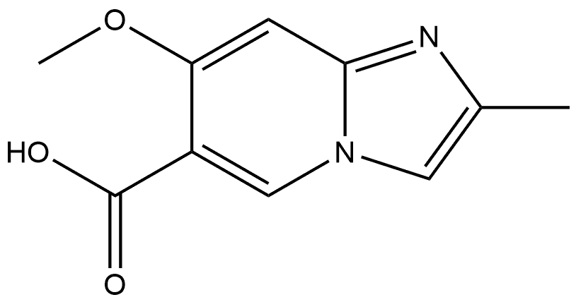 7-甲氧基-2-甲基咪唑并[1,2-A]吡啶-6-甲酸,2933208-71-8,结构式