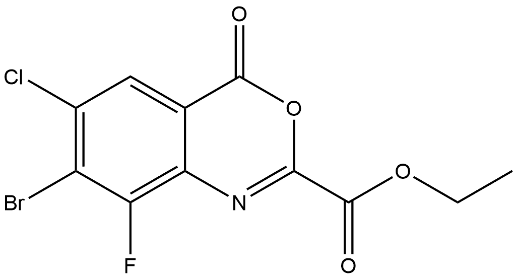 4H-3,1-Benzoxazine-2-carboxylic acid, 7-bromo-6-chloro-8-fluoro-4-oxo-, ethyl ester Structure