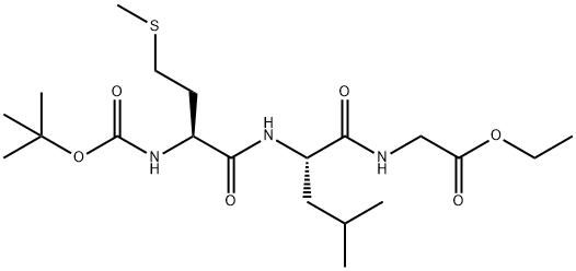 Glycine, N-[N-[N-[(1,1-dimethylethoxy)carbonyl]-L-methionyl]-L-leucyl]-, ethyl ester (9CI) Struktur