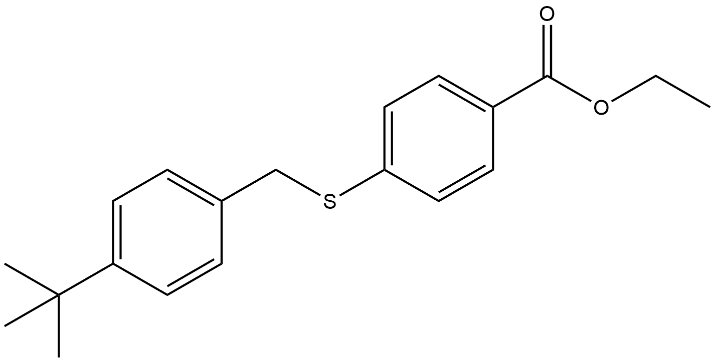 Benzoic acid, 4-[[[4-(1,1-dimethylethyl)phenyl]methyl]thio]-, ethyl ester Structure