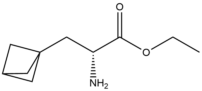 Bicyclo[1.1.1]pentane-1-propanoic acid, α-amino-, ethyl ester, (αR )- Structure