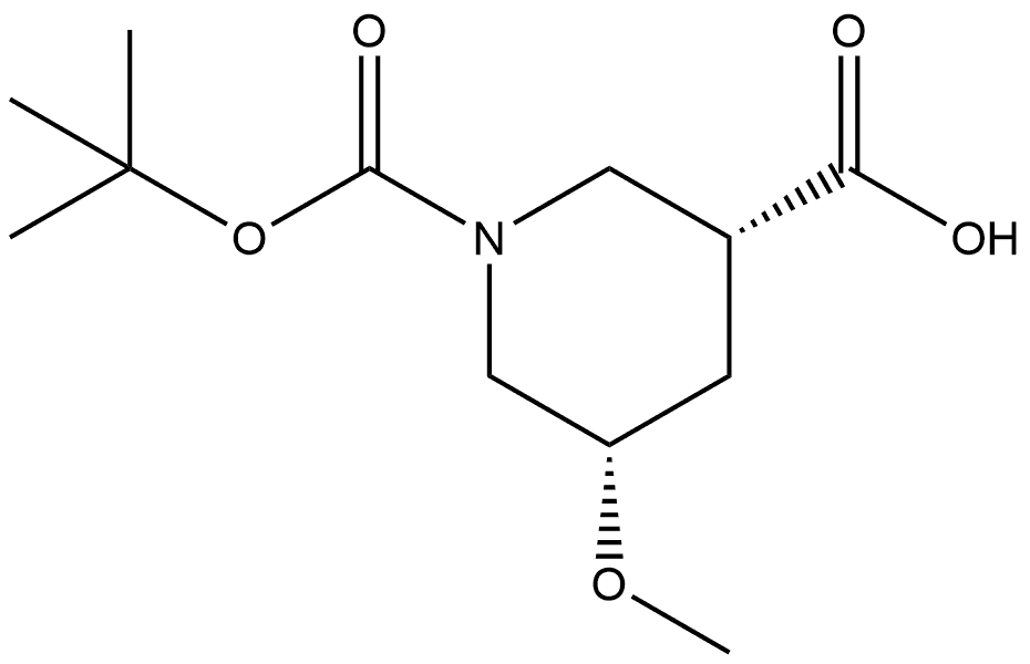 1,3-Piperidinedicarboxylic acid, 5-methoxy-, 1-(1,1-dimethylethyl) ester, (3R,5S)-,2940869-09-8,结构式