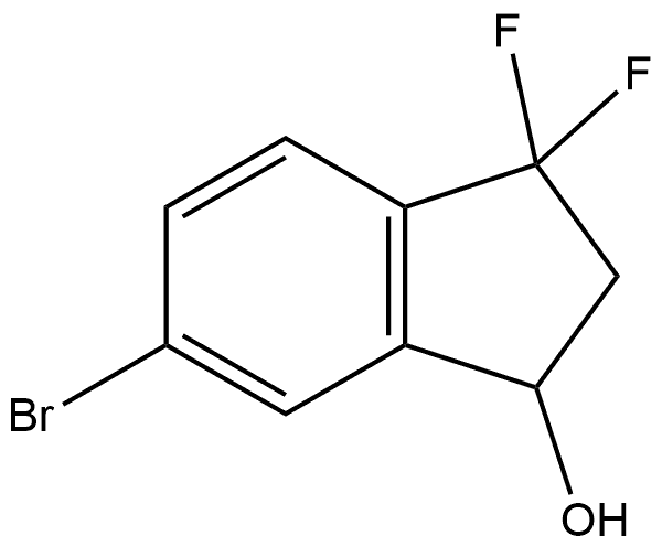 6-bromo-3,3-difluoro-2,3-dihydro-1H-inden-1-ol 结构式