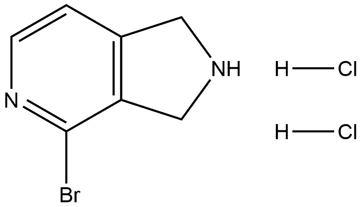 1H-Pyrrolo[3,4-c]pyridine, 4-bromo-2,3-dihydro-, hydrochloride (1:2) Structure