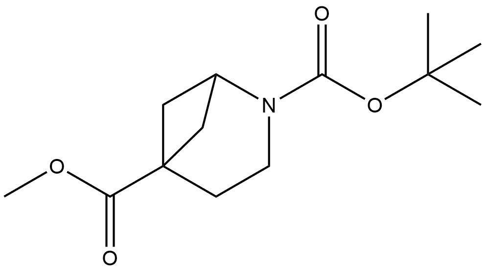 2-Azabicyclo[3.1.1]heptane-2,5-dicarboxylic acid, 2-(1,1-dimethylethyl) 5-methyl ester Struktur