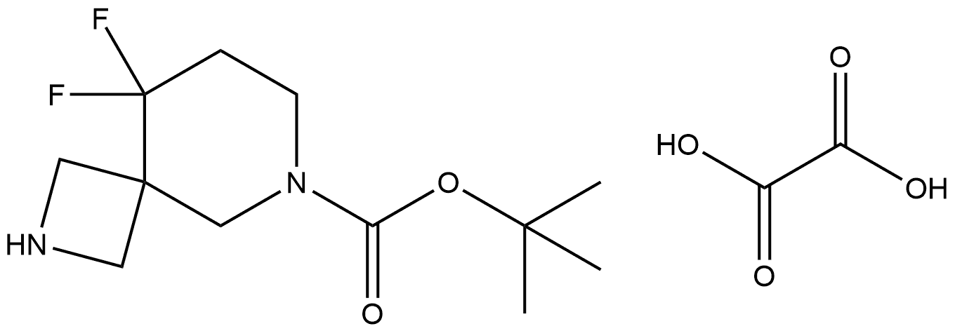 2,6-Diazaspiro[3.5]nonane-6-carboxylic acid, 9,9-difluoro-, 1,1-dimethylethyl ester, ethanedioate (1:1) Struktur