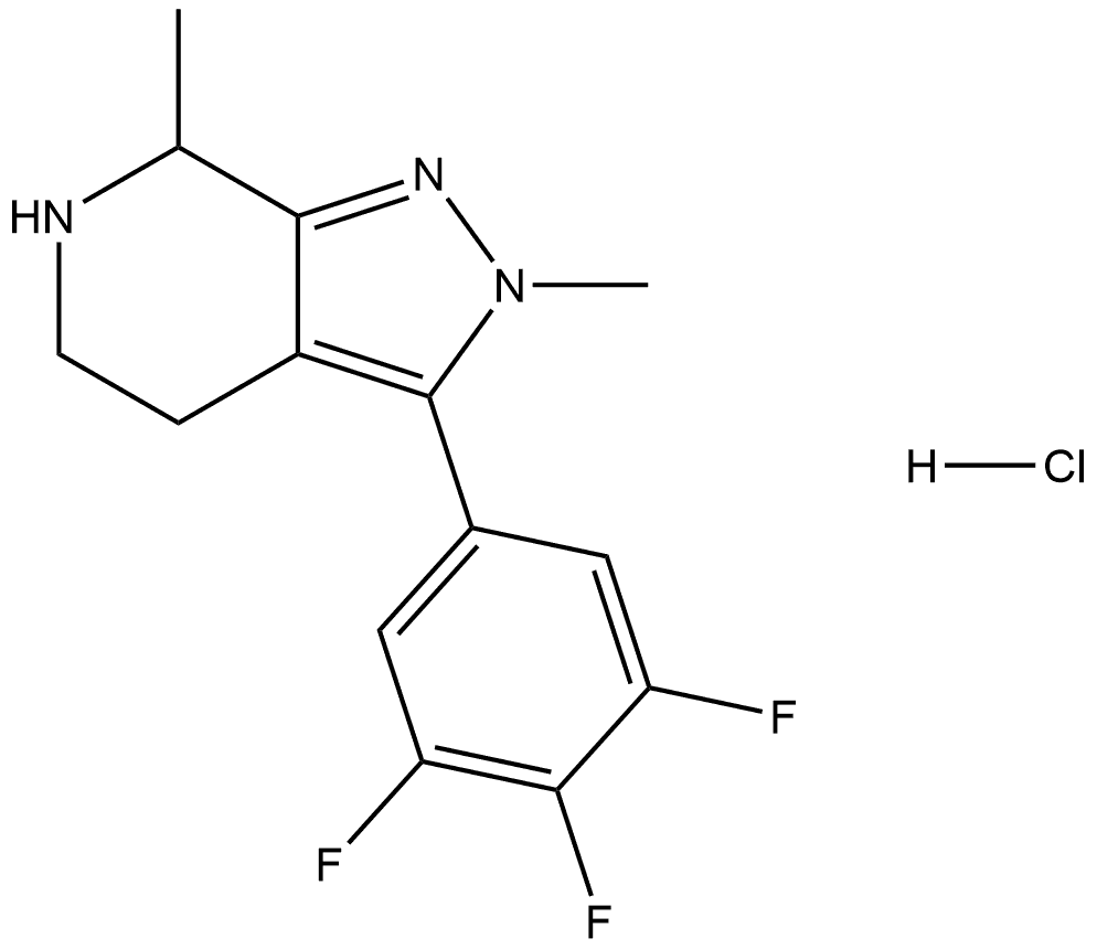 2,7-dimethyl-3-(3,4,5-trifluorophenyl)-4,5,6,7-tetrahydro-2H-pyrazolo[3,4-c]pyridine Structure