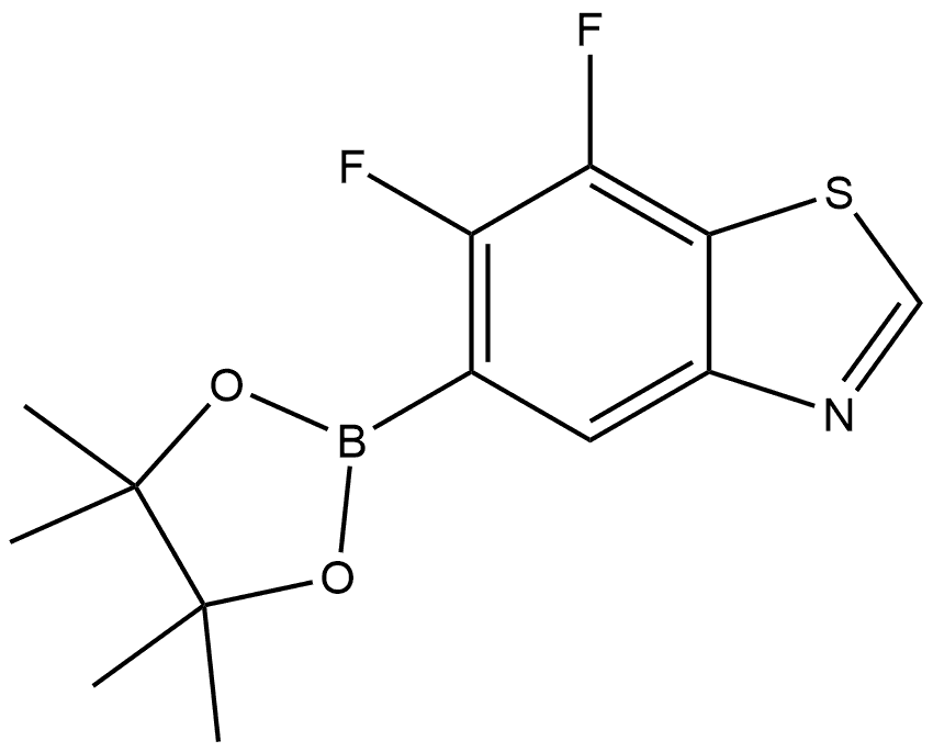 6,7-二氟-5-(4,4,5,5-四甲基-1,3,2-二氧硼杂环戊烷-2-基)苯并[D]噻唑, 2941389-91-7, 结构式