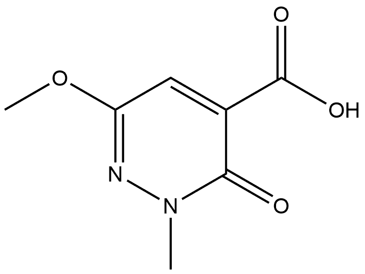 6-Methoxy-2-methyl-3-oxo-2,3-dihydropyridazine-4-carboxylic acid Struktur