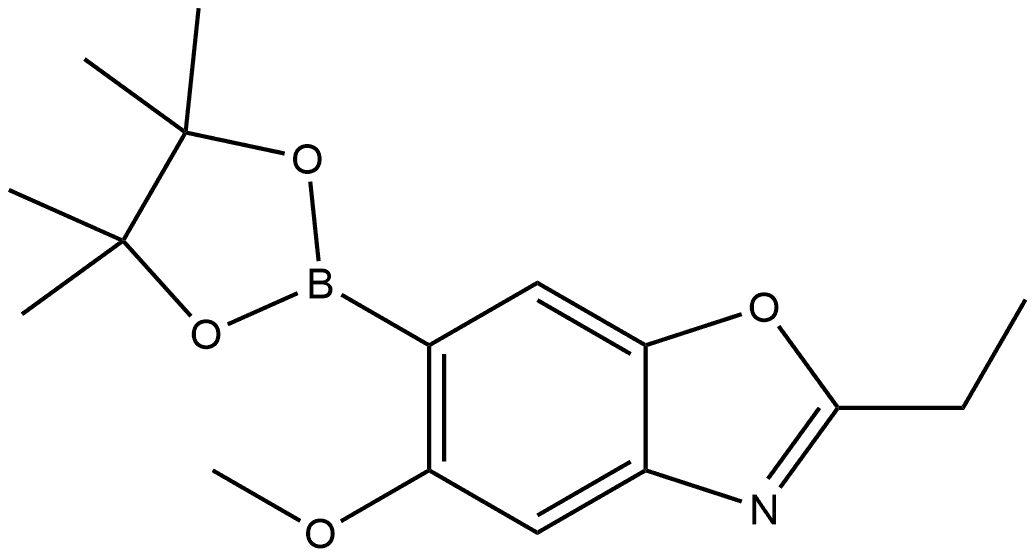 2-乙基-5-甲氧基-6-(4,4,5,5-四甲基-1,3,2-二氧硼杂环戊烷-2-基)苯并[D]唑,2952905-85-8,结构式