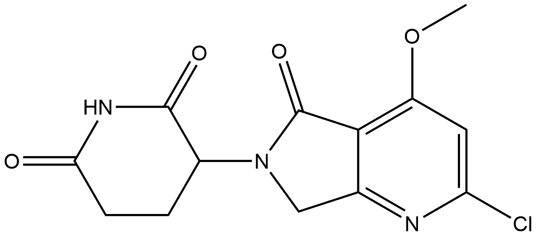 3-(2-Chloro-4-methoxy-5-oxo-5,7-dihydro-6H-pyrrolo[3,4-b]pyridin-6-yl)piperidine-2,6-dione Structure