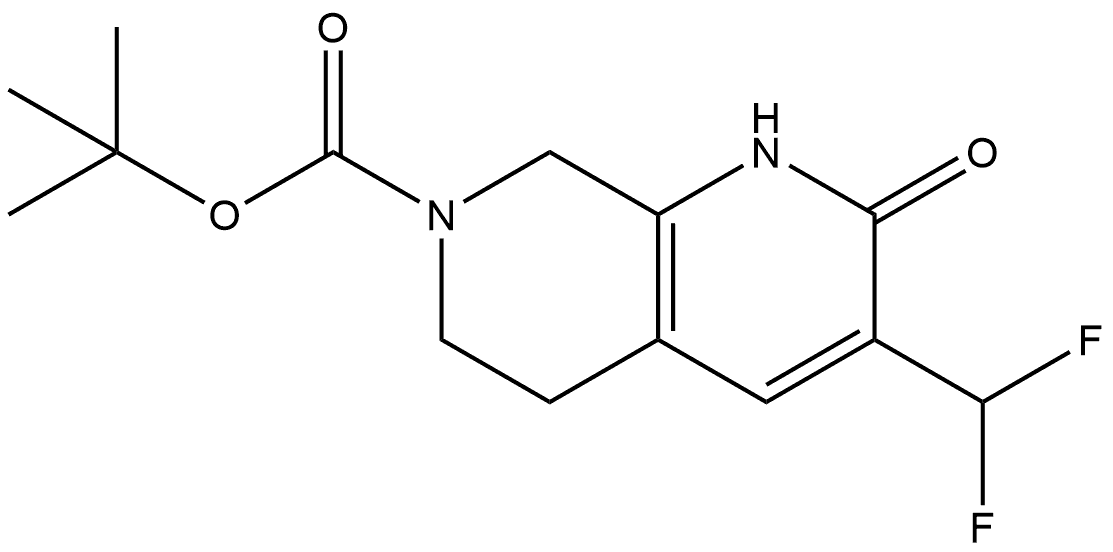 3-(二氟甲基)-2-氧代-2,5,6,8-四氢-1,7-萘啶-7(1H)-羧酸叔丁酯,2960982-67-4,结构式