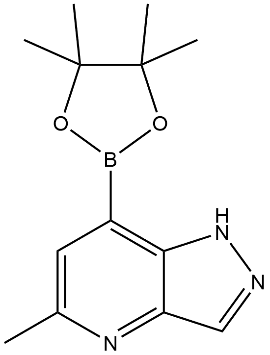 5-甲基-7-(4,4,5,5-四甲基-1,3,2-二氧硼杂环戊烷-2-基)-1H-吡唑并[4,3-B]吡啶 结构式