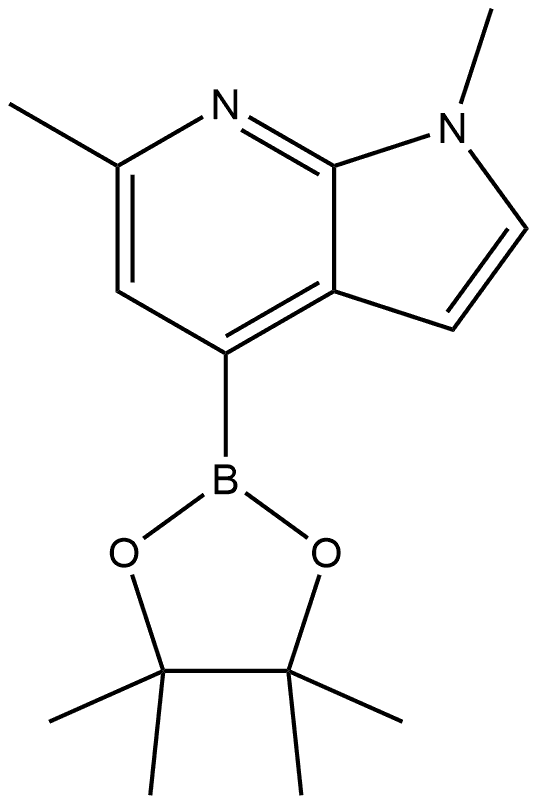 1,6-Dimethyl-4-(4,4,5,5-tetramethyl-1,3,2-dioxaborolan-2-yl)-1H-pyrrolo[2,3-b]pyridine Struktur