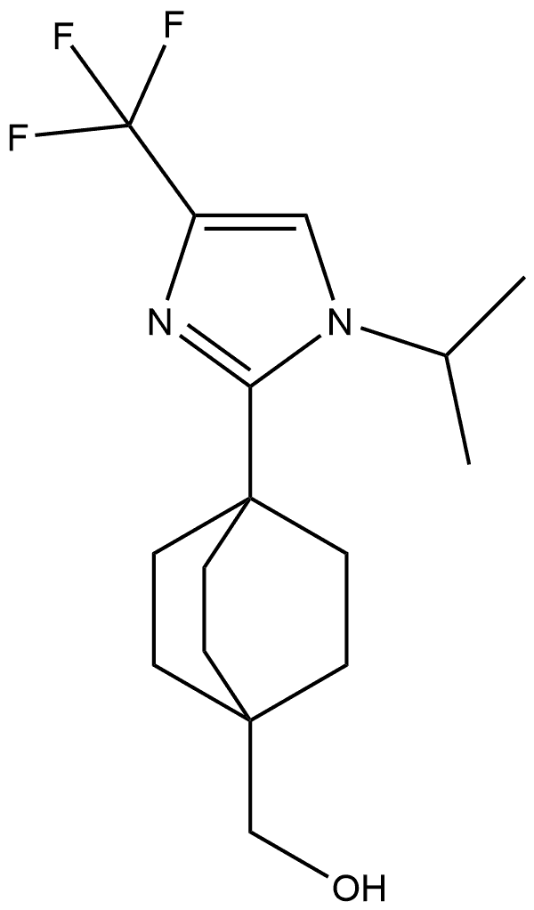 (4-(1-isopropyl-4-(trifluoromethyl)-1H-imidazol-2-yl)bicyclo[2.2.2]octan-1-yl)methanol Struktur