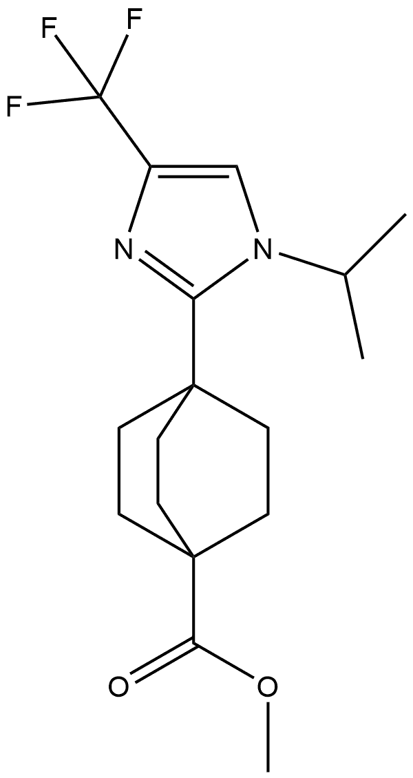 methyl 4-(1-isopropyl-4-(trifluoromethyl)-1H-imidazol-2-yl)bicyclo[2.2.2]octane-1-carboxylate Struktur