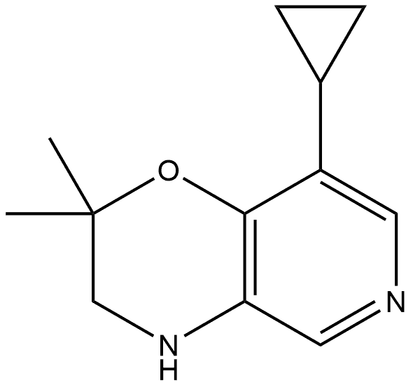 8-Cyclopropyl-2,2-dimethyl-3,4-dihydro-2H-pyrido[4,3-b][1,4]oxazine Structure
