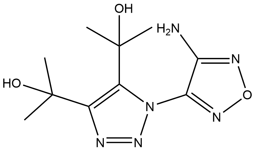 2,2'-(1-(4-氨基-1,2,5-噁二唑-3-基)-1H-1,2,3-三唑-4,5-二基)双(丙烷-2-醇) 结构式