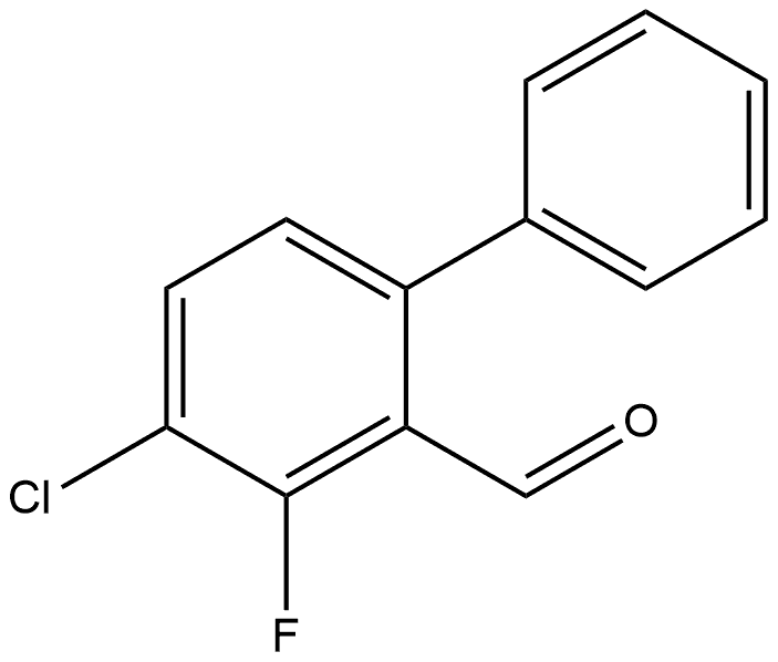4-Chloro-3-fluoro-[1,1'-biphenyl]-2-carbaldehyde 化学構造式