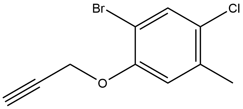 1-bromo-5-chloro-4-methyl-2-(prop-2-yn-1-yloxy)benzene,2969385-70-2,结构式