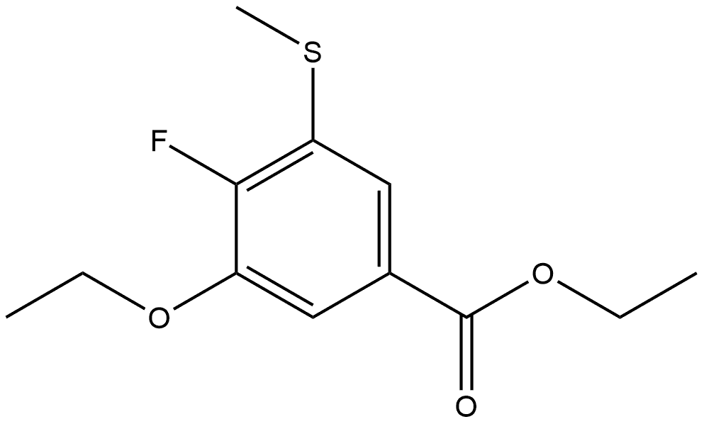 Ethyl 3-ethoxy-4-fluoro-5-(methylthio)benzoate,2969453-07-2,结构式