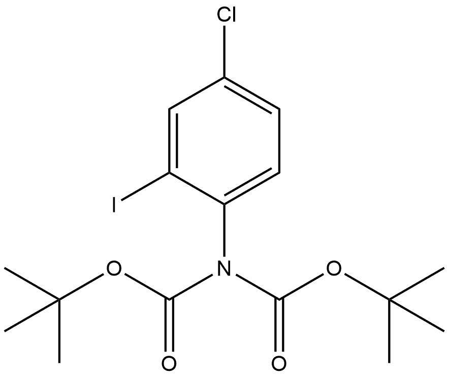 2- iodo -4- chloro -(N,N- di-tert-butoxycarbonylamino) benzene Structure