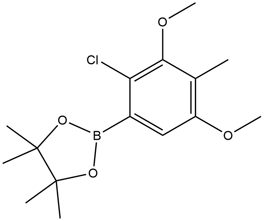 2-(2-氯-3,5-二甲氧基-4-甲基苯基)-4,4,5,5-四甲基-1,3,2-二氧硼杂环戊烷,2978109-06-5,结构式