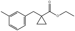 Cyclopropanecarboxylic acid, 1-[(3-methylphenyl)methyl]-, ethyl ester Struktur