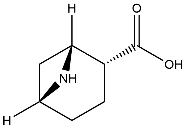 (1R,2R,5R)-6-Azabicyclo[3.1.1]heptane-2-carboxylic acid 化学構造式