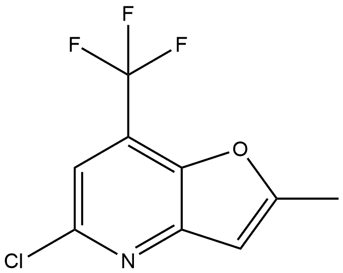 5-氯-2-甲基-7-(三氟甲基)呋喃并[3,2-B]吡啶, 2982875-93-2, 结构式