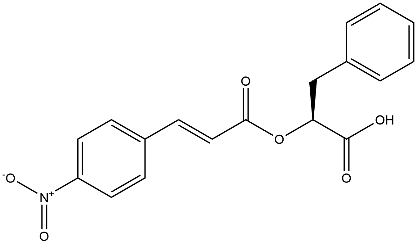 (αS)-α-[[(E)-3-(4-ニトロフェニル)-1-オキソ-2-プロペニル]オキシ]ベンゼンプロパン酸 化学構造式