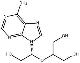 1,3-Propanediol, 2-[(1R)-1-(6-amino-9H-purin-9-yl)-2-hydroxyethoxy]-,29847-35-6,结构式