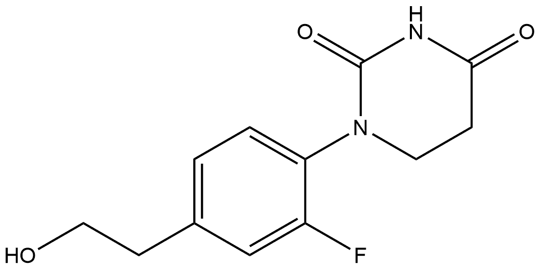 2,4(1H,3H)-Pyrimidinedione, 1-[2-fluoro-4-(2-hydroxyethyl)phenyl]dihydro- Structure
