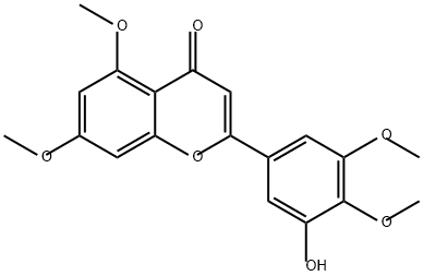 3‘-羟基-5,7,4‘,5‘-四甲氧基黄酮, 29976-51-0, 结构式