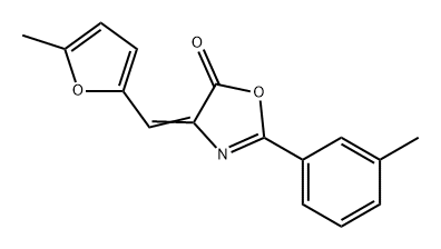 4-((5-甲基呋喃-2-基)亚甲基)-2-(间甲苯基)恶唑-5(4H)-酮 结构式