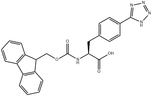 L-Phenylalanine, N-[(9H-fluoren-9-ylmethoxy)carbonyl]-4-(1H-tetrazol-5-yl)- Struktur