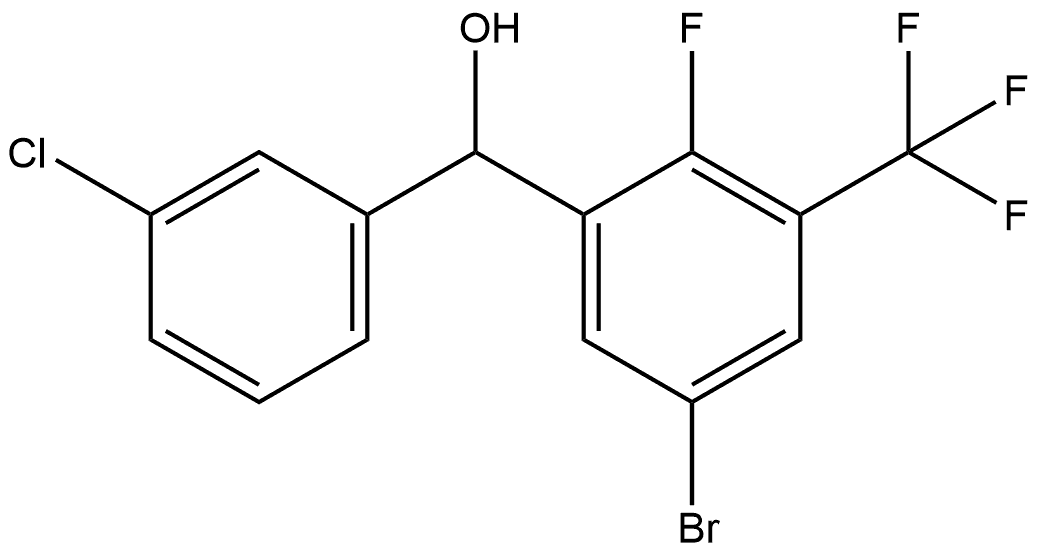 (5-bromo-2-fluoro-3-(trifluoromethyl)phenyl)(3-chlorophenyl)methanol Structure