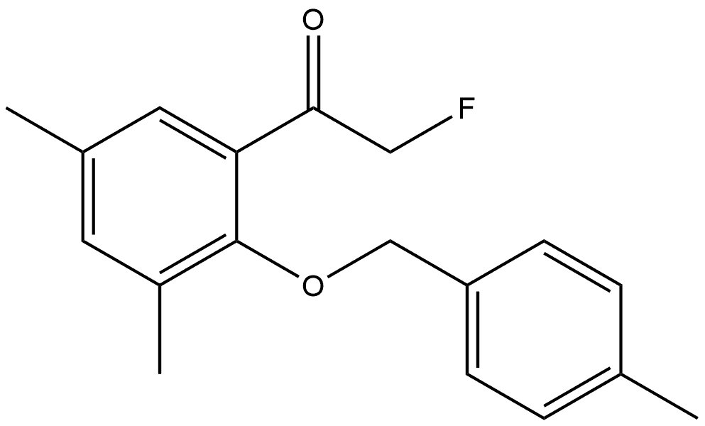 1-(3,5-dimethyl-2-((4-methylbenzyl)oxy)phenyl)-2-fluoroethanone Struktur