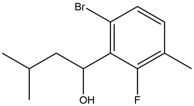 1-(6-bromo-2-fluoro-3-methylphenyl)-3-methylbutan-1-ol Struktur