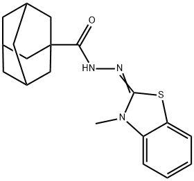 Tricyclo[3.3.1.13,7]decane-1-carboxylic acid, 2-(3-methyl-2(3H)-benzothiazolylidene)hydrazide Structure