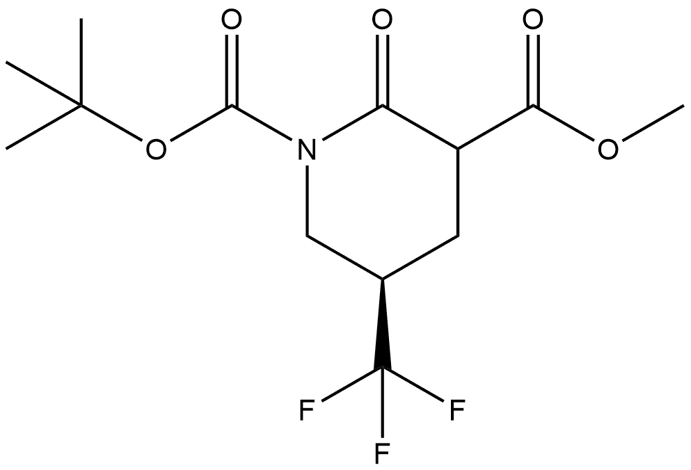 1,3-Piperidinedicarboxylic acid, 2-oxo-5-(trifluoromethyl)-, 1-(1,1-dimethylethyl) 3-methyl ester, (5R)- Struktur