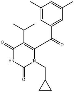 2,4(1H,3H)-Pyrimidinedione, 1-(cyclopropylmethyl)-6-(3,5-dimethylbenzoyl)-5-(1-methylethyl)-,301297-45-0,结构式