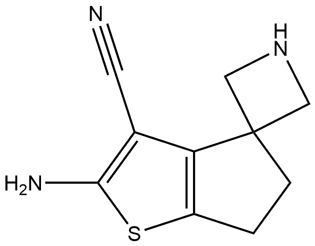 2'-氨基-5',6'-二氢螺[氮杂环丁烷-3,4'-环戊[B]噻吩]-3'-腈,3022289-58-0,结构式