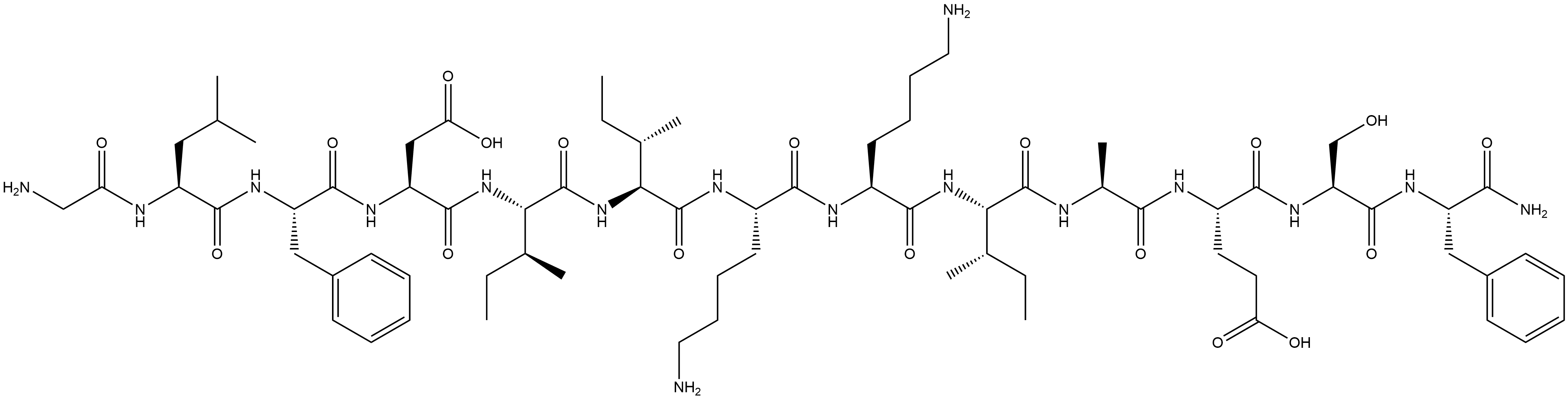 L-Phenylalaninamide, glycyl-L-leucyl-L-phenylalanyl-L-α-aspartyl-L-isoleucyl-L-isoleucyl-L-lysyl-L-lysyl-L-isoleucyl-L-alanyl-L-α-glutamyl-L-seryl-|抗菌肽AUREIN 1.2