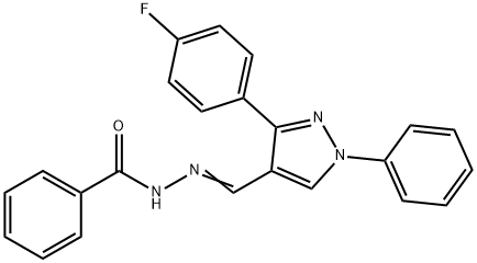 Benzoic acid, 2-[[3-(4-fluorophenyl)-1-phenyl-1H-pyrazol-4-yl]methylene]hydrazide 化学構造式