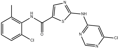 5-Thiazolecarboxamide, N-(2-chloro-6-methylphenyl)-2-[(6-chloro-4-pyrimidinyl)amino]- 化学構造式