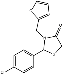 4-Thiazolidinone, 2-(4-chlorophenyl)-3-(2-furanylmethyl)- Structure