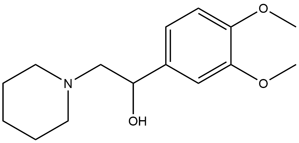 1-Piperidineethanol, α-(3,4-dimethoxyphenyl)- Structure