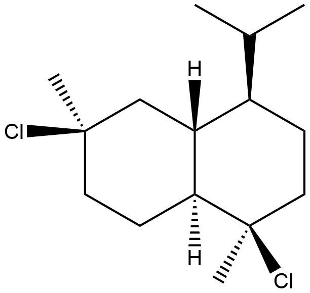 Naphthalene, 1,6-dichlorodecahydro-1,6-dimethyl-4-(1-methylethyl)-, [1R-(1α,4α,4aα,6α,8aβ)]- (9CI) Structure